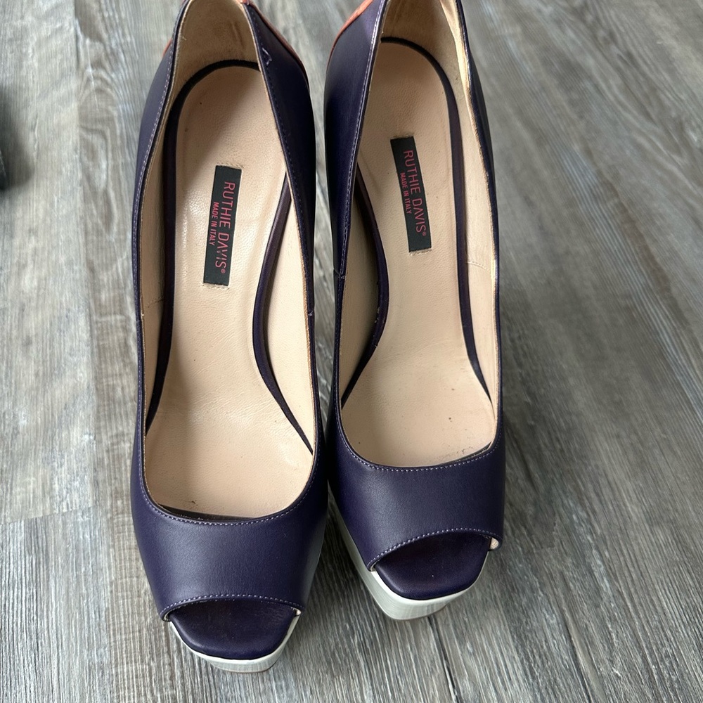 Ruthie Davis Women's Purple Peep Toe Heels